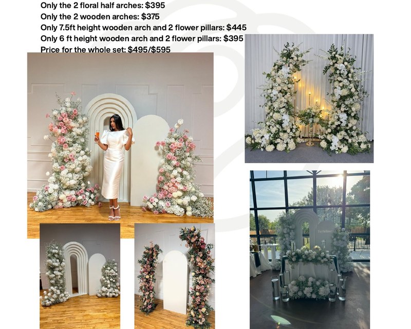 Wedding backdrop with arches and pillars