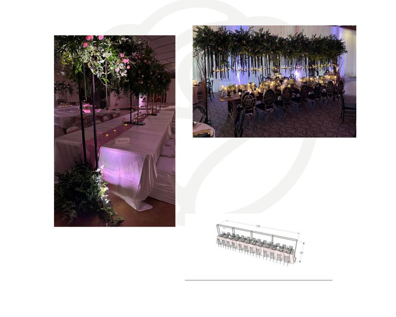 200 inch greenery runner arrangement 8ft height