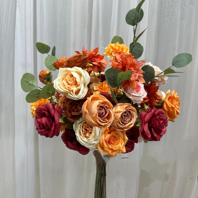 Bridesmaid bouquets color variety